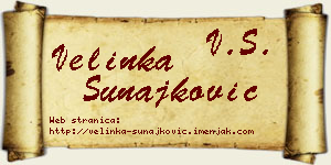 Velinka Sunajković vizit kartica